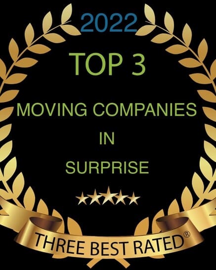 A seal for 2022 Top 3 Moving Companies in Surprise
